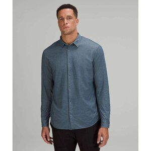 Lululemon Commission Long Sleeve Shirt Mens L Chambray Button Up Stretch